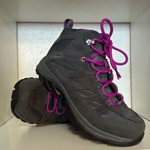 Columbia Womens Gray Hiking Boots Size 7.5 Waterproof Outdoor Trail Omni Grip